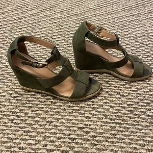 Green Suede Wedges